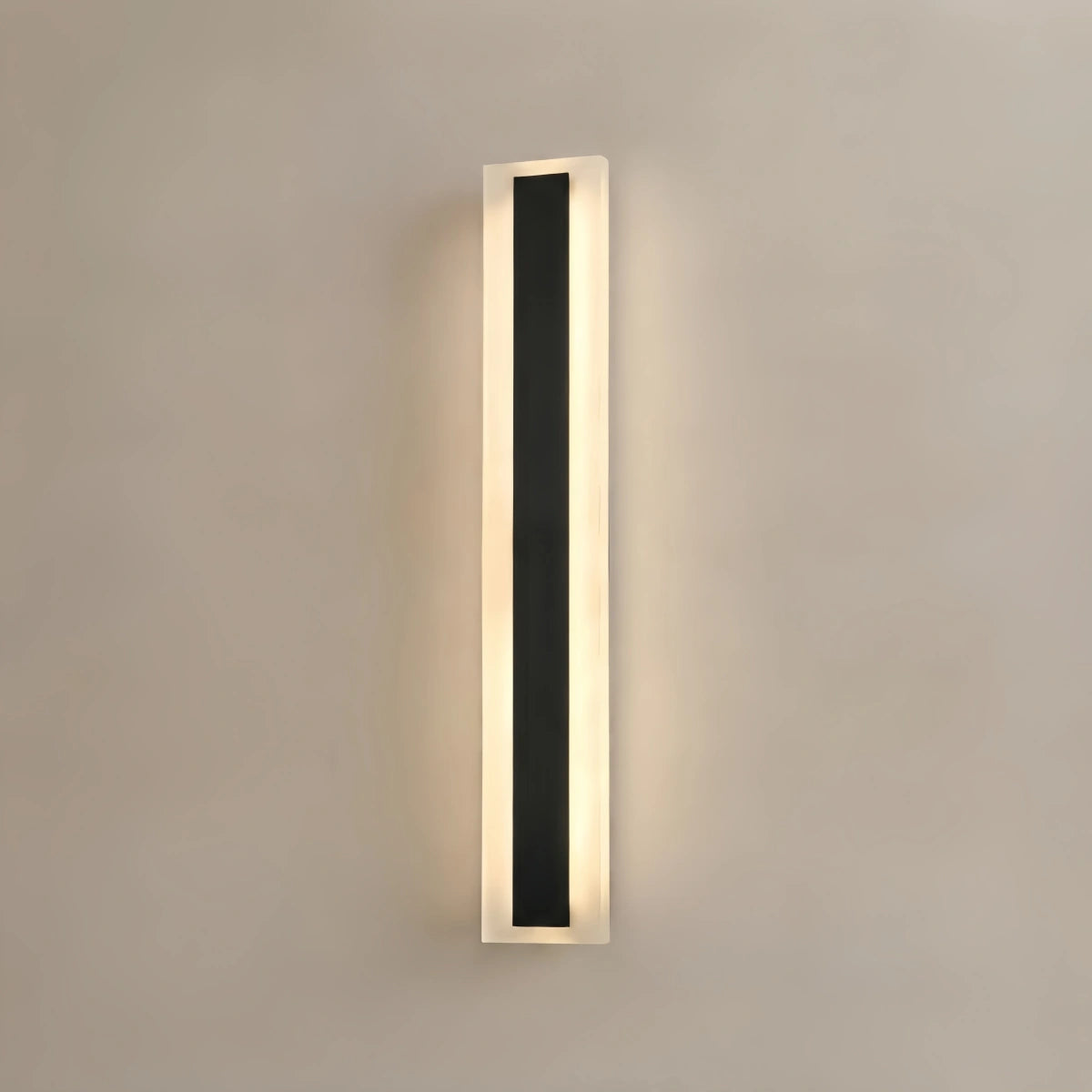 Arcato Minimalist Black LED Wall Lamp - Waterproof Metal & Acrylic Linear Bathroom