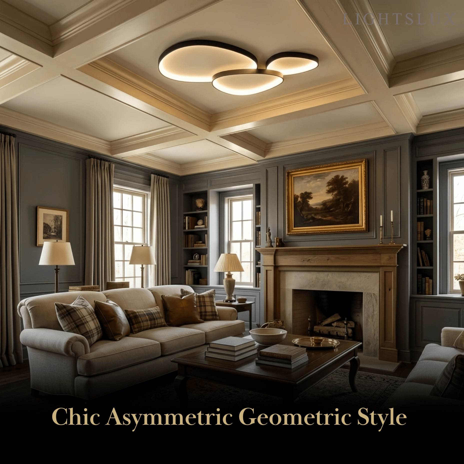Sandora Minimalist Ceiling Light -- Metal Integrated LED White/Black for Living Room