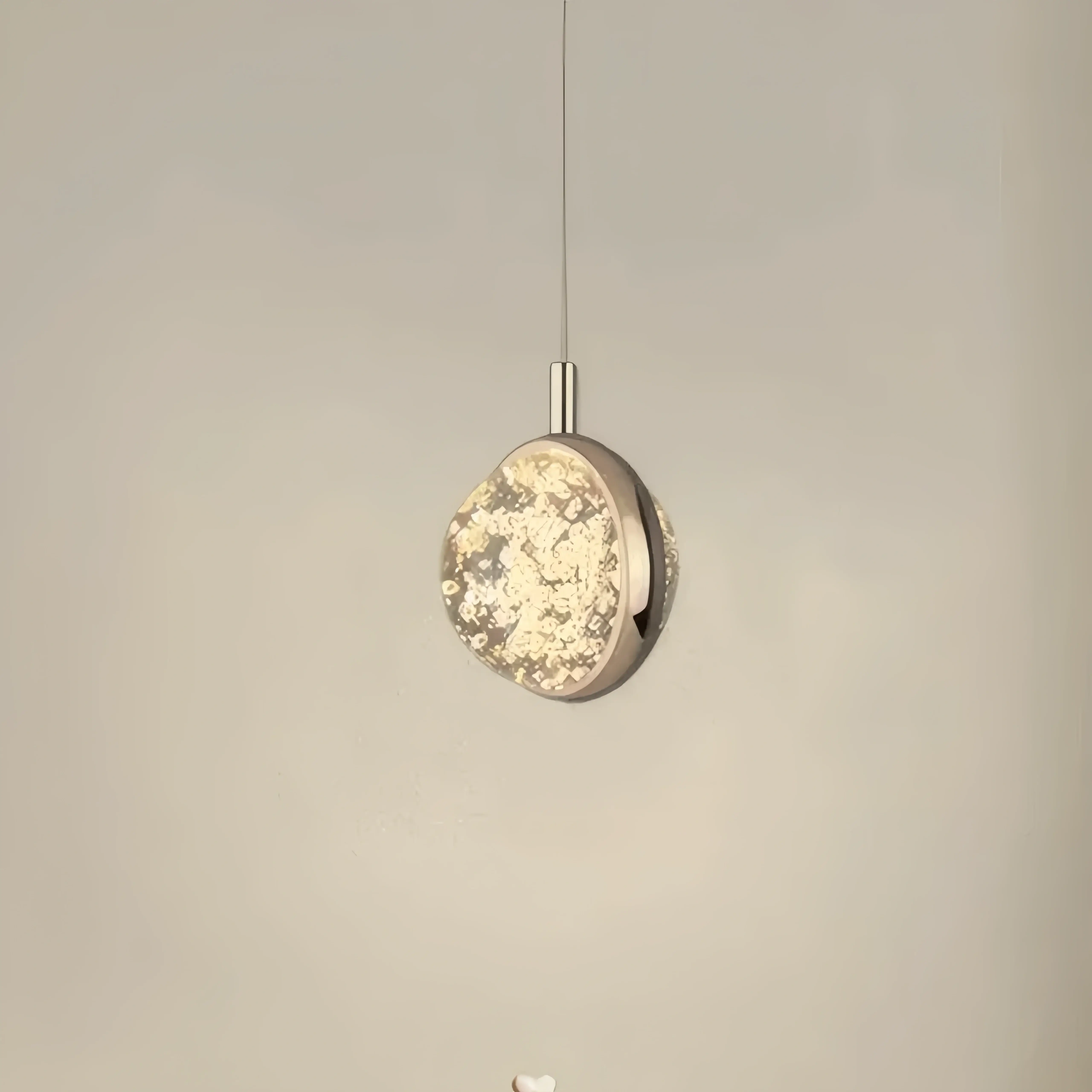 Art Deco Gold Pendant Light – Globular Metal/Crystal for Bedroom