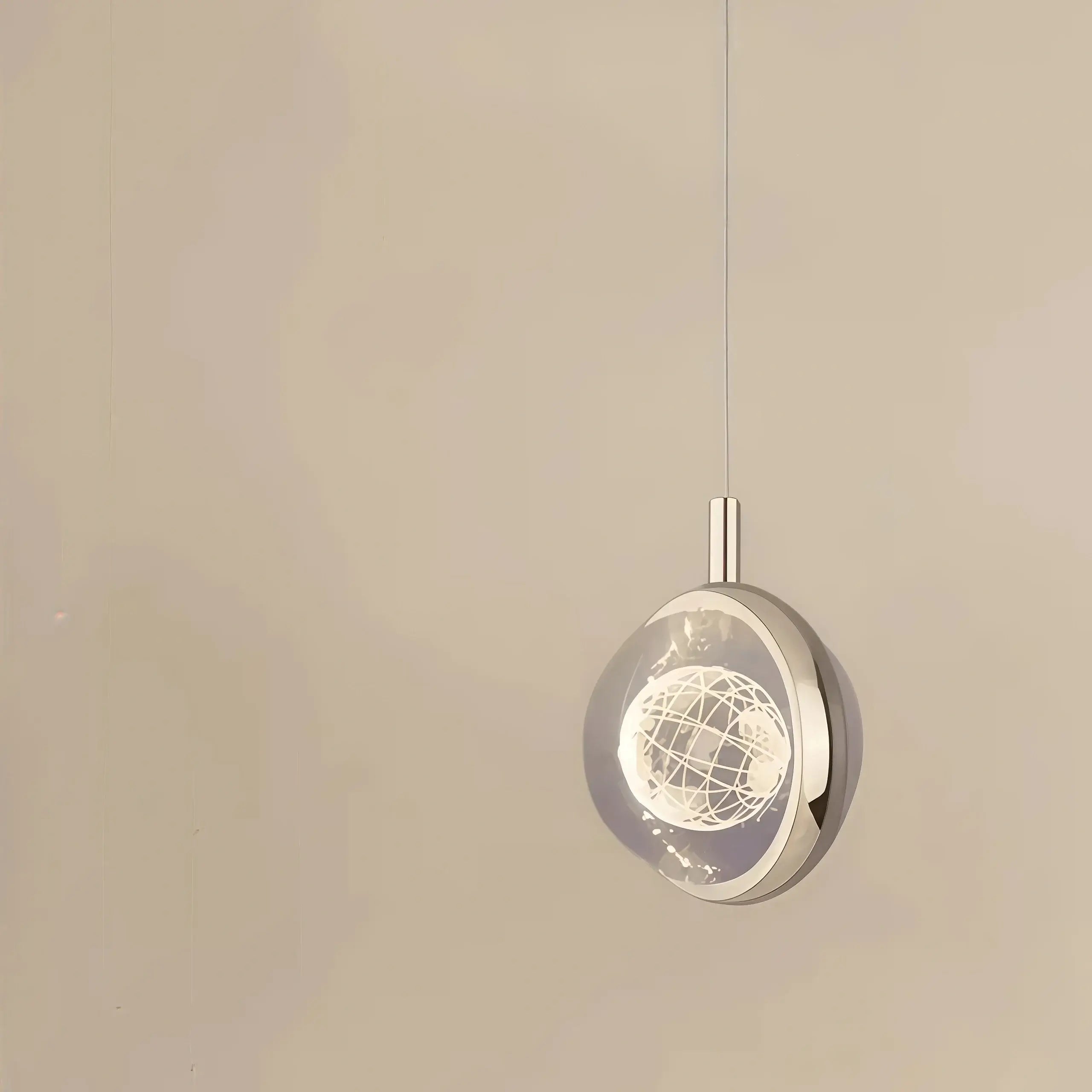 Vivara Art Deco Gold Pendant Light – Globular Metal/Crystal for Bedroom