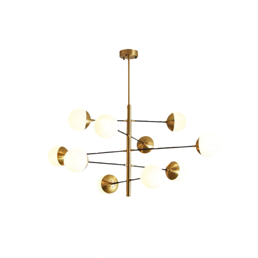 Nebula Nordic Gold Chandelier – Multi Globe Metal/Glass Light for Dining Room/Bedroom