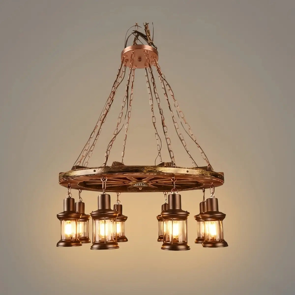 Irondale Vintage Rudder Pendant Light — Wood & Metal Industrial for Kitchen/Dining Room