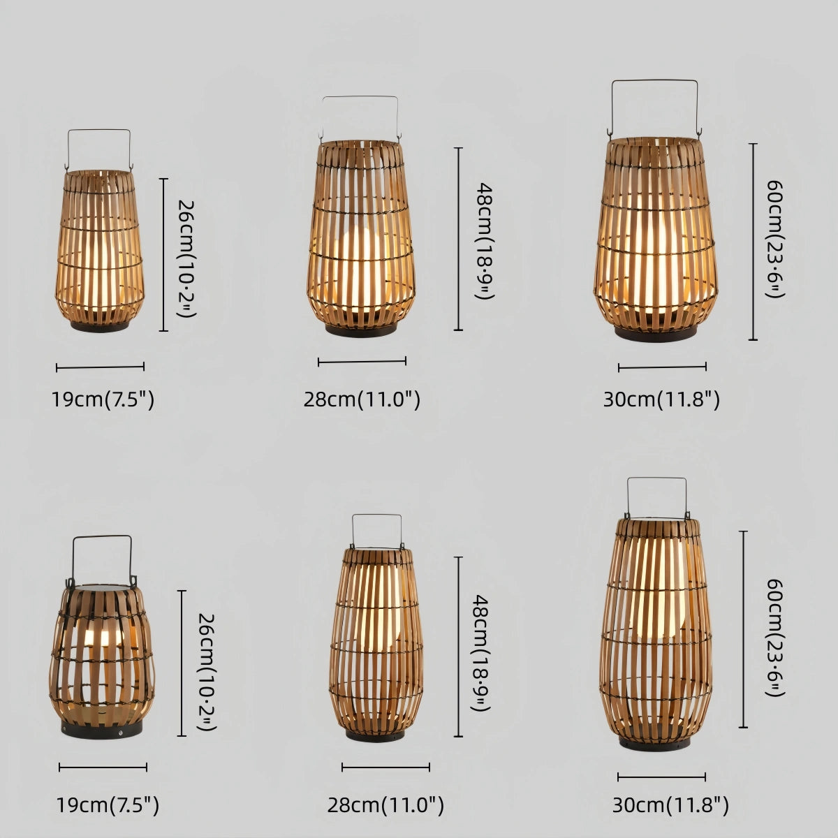 Wooden Path Lamp - Brown/Gray Solar Light for Outdoor Garden
