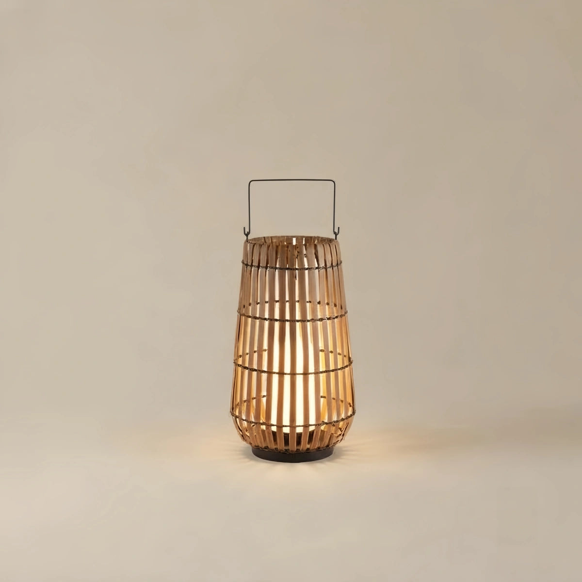 Wooden Path Lamp - Brown/Gray Solar Light for Outdoor Garden