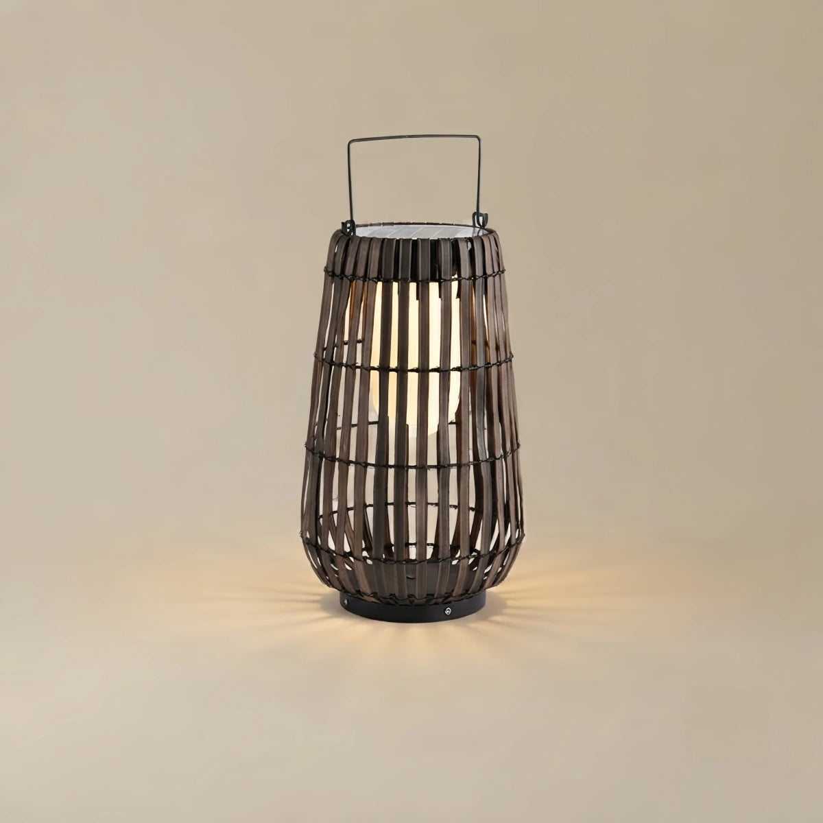 Wooden Path Lamp - Brown/Gray Solar Light for Outdoor Garden
