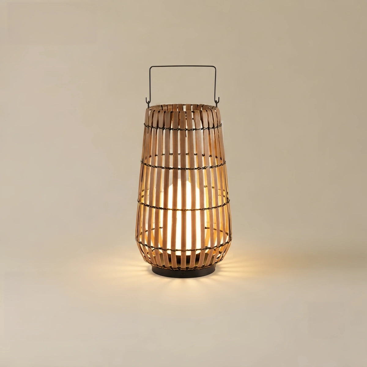 Bamburo Modern Wooden Path Lamp - Brown/Gray Solar