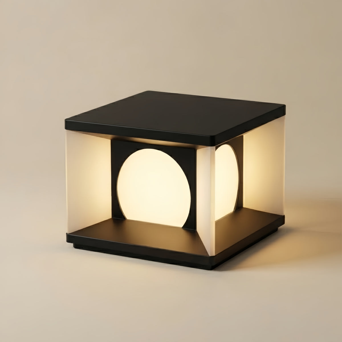 ALS600Arcato Modern Rectangular Pillar Light - Black Metal for Courtyard