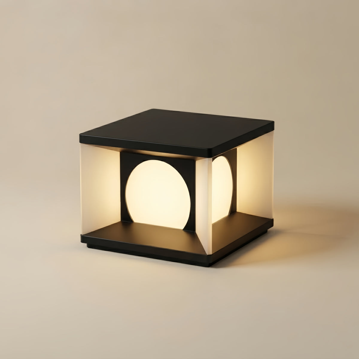 ALS600Arcato Modern Rectangular Pillar Light - Black Metal for Courtyard