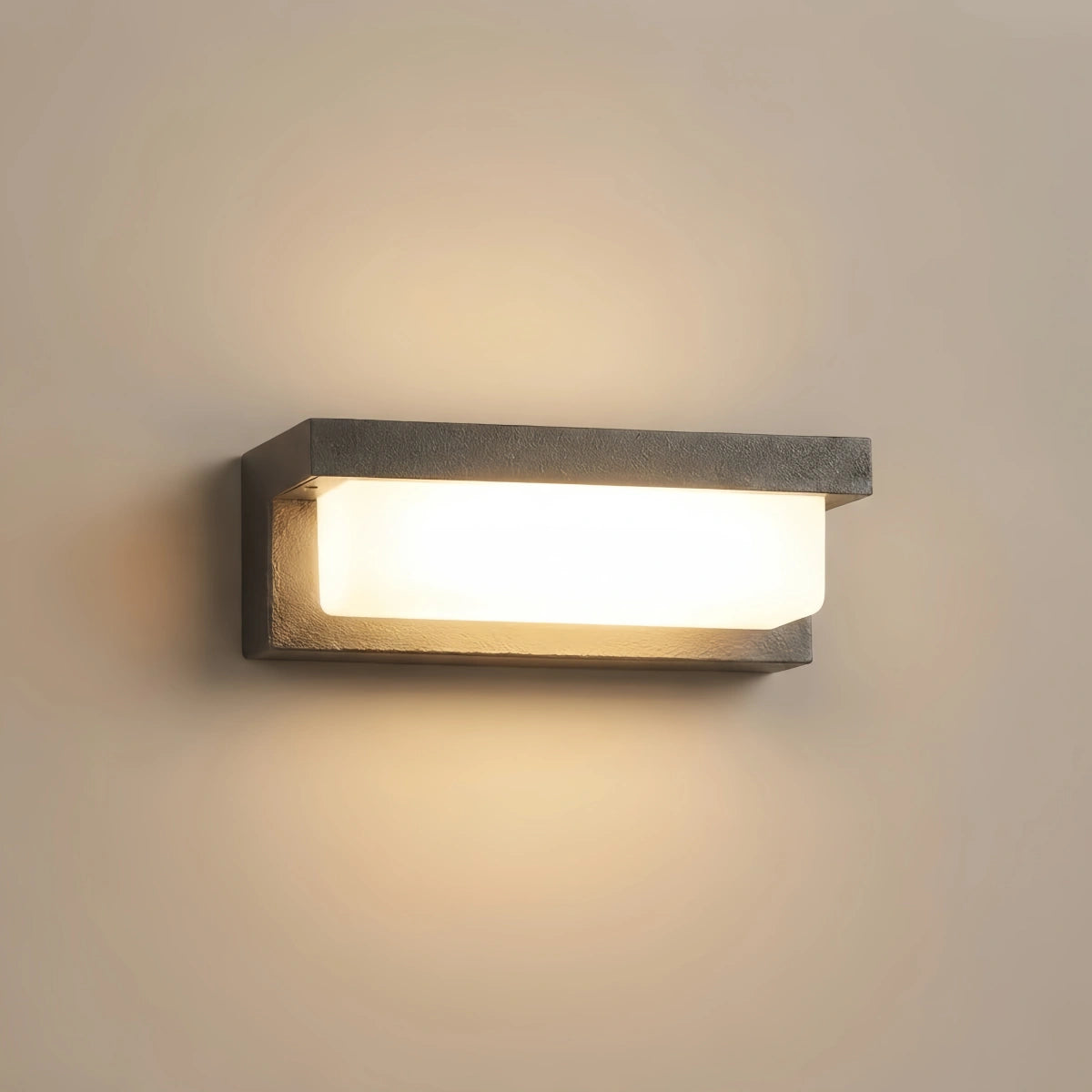 Arcato Modern Outdoor Wall Lamp - Black Metal & Acrylic Rectangular Design for Garden