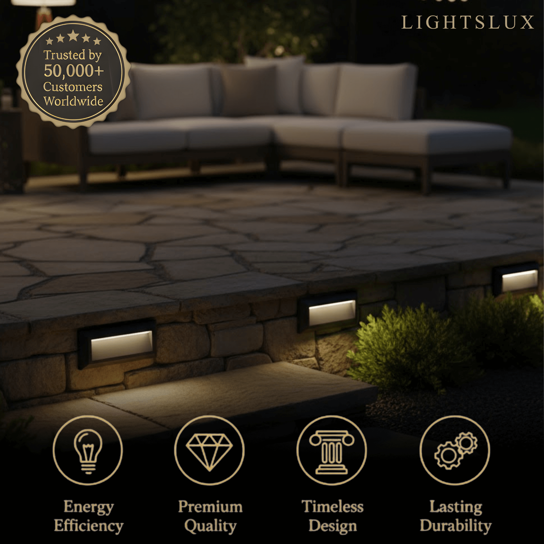 Arcato Modern Outdoor Step Deck Light