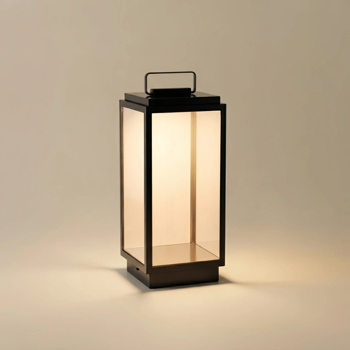 Irondale Industrial Outdoor Floor Lamp - Black Metal & Glass Rectangular Design for Garden