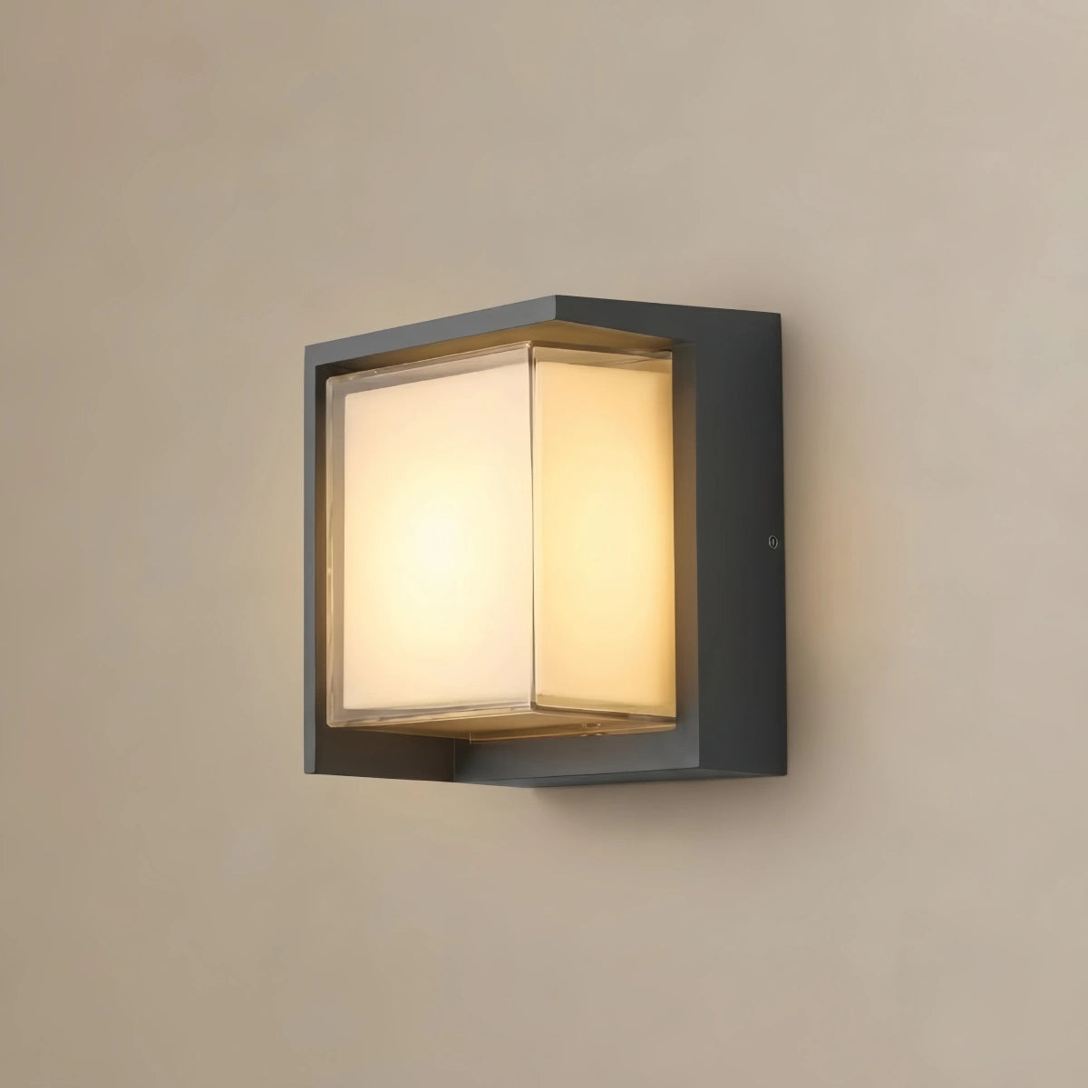 Irondale Modern Metal/Acrylic Outdoor Wall Lamp - Round/Rectangular External Wall