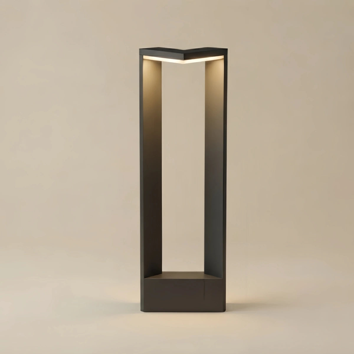 Irondale Minimalist Right-Angle Outdoor Pathway Light - Black Metal for Yard