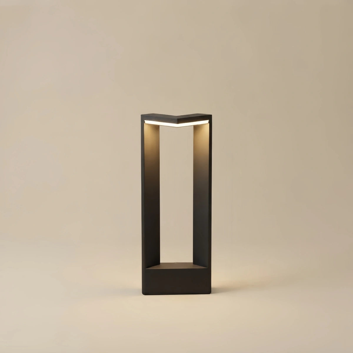 Irondale Minimalist Right-Angle Outdoor Pathway Light - Black Metal for Yard