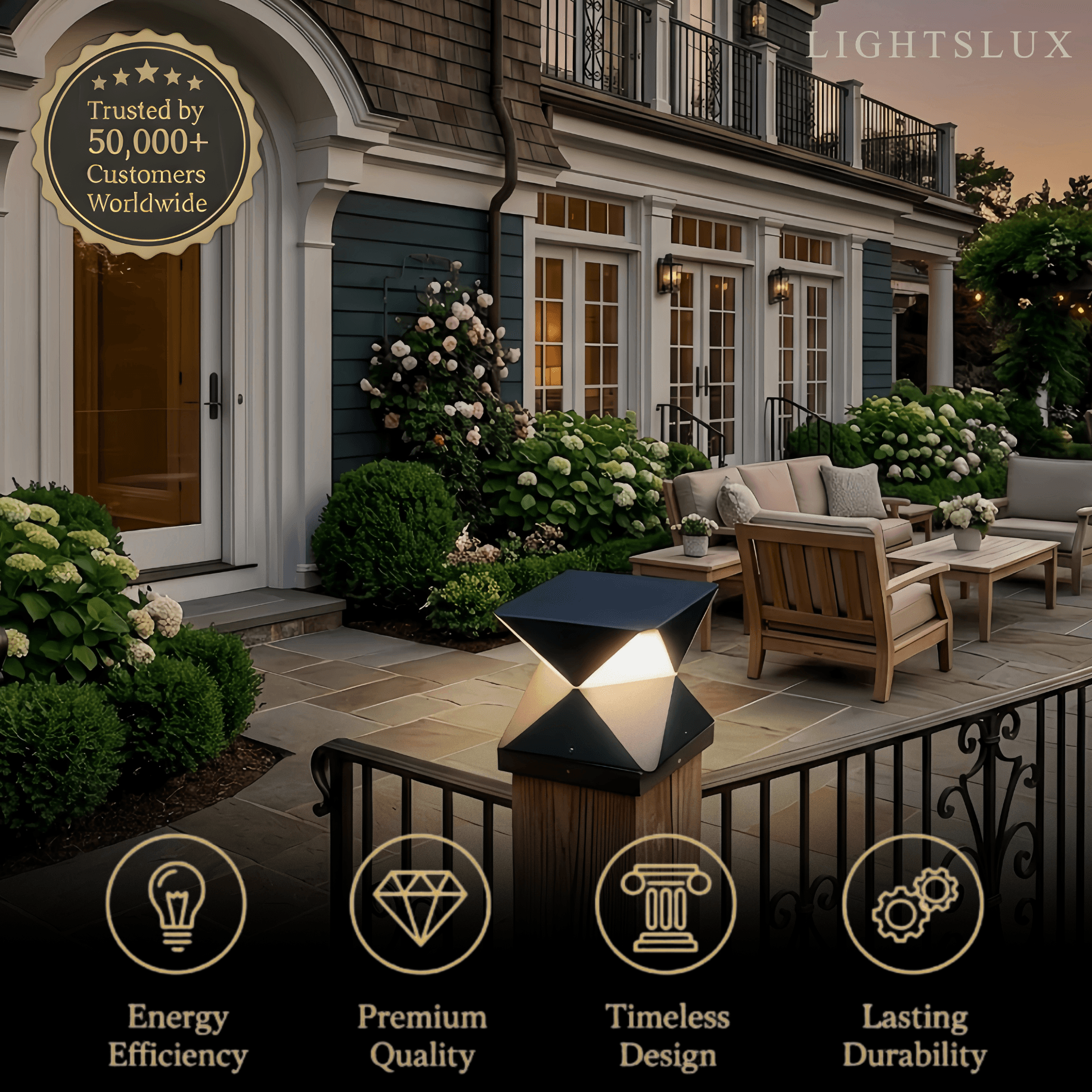 Modern Geometric Outdoor Floor Lamp