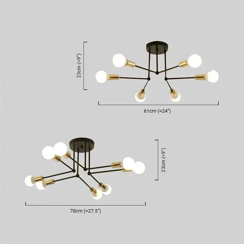 Nebula Royal Gold/Black LED Chandelier – Elegant Lighting for Living Room/Bedroom