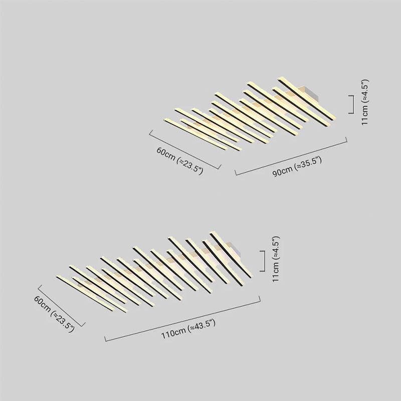 Minimalist Linear Flush Mount Light Dimension