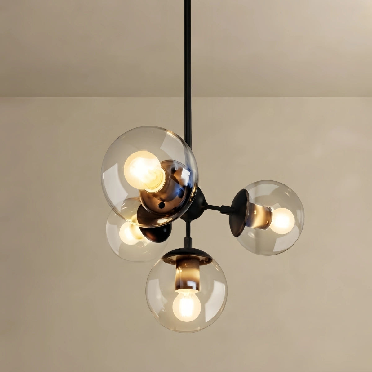 Nebula Modern Bubble Cluster Chandelier – Metal & Glass Chandelier for Living Room