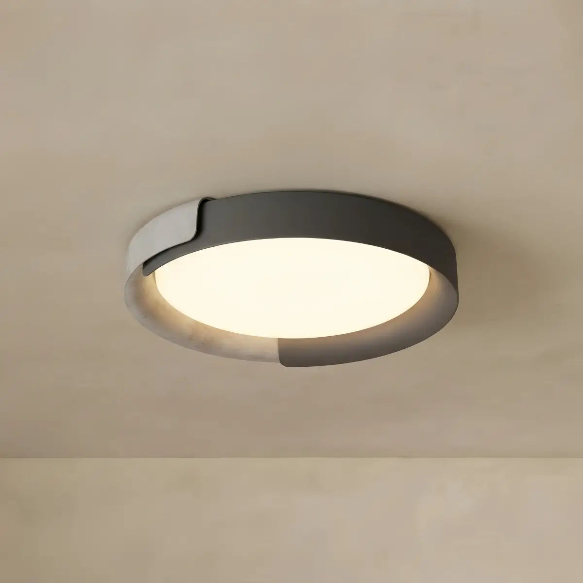 BT180Embrace Modern Round Flush Mount Ceiling Light – Metal & Acrylic LED Fixture for Bedroom