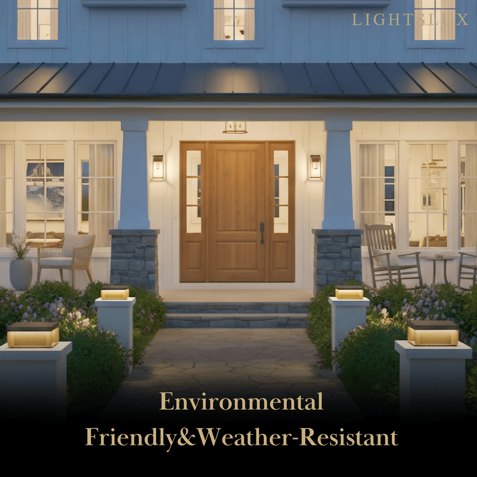 Arcato Modern Square Solar Outdoor Pillar Light
