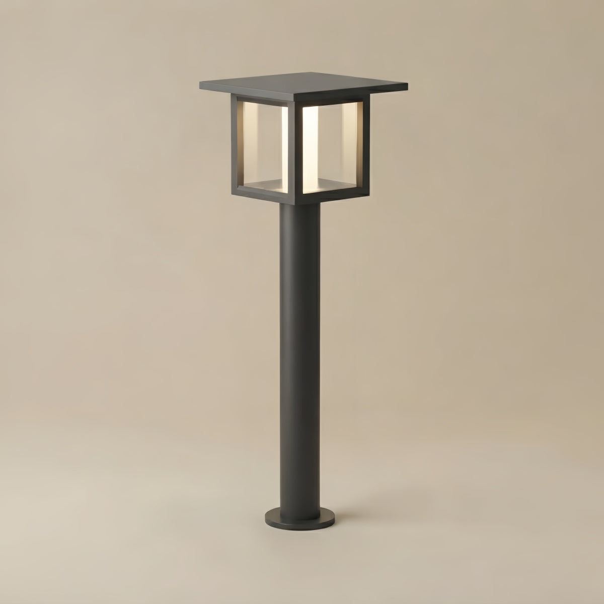 BT990Arcato Modern Solar Pathway Lights - Black Metal Lantern Design for Outdoor