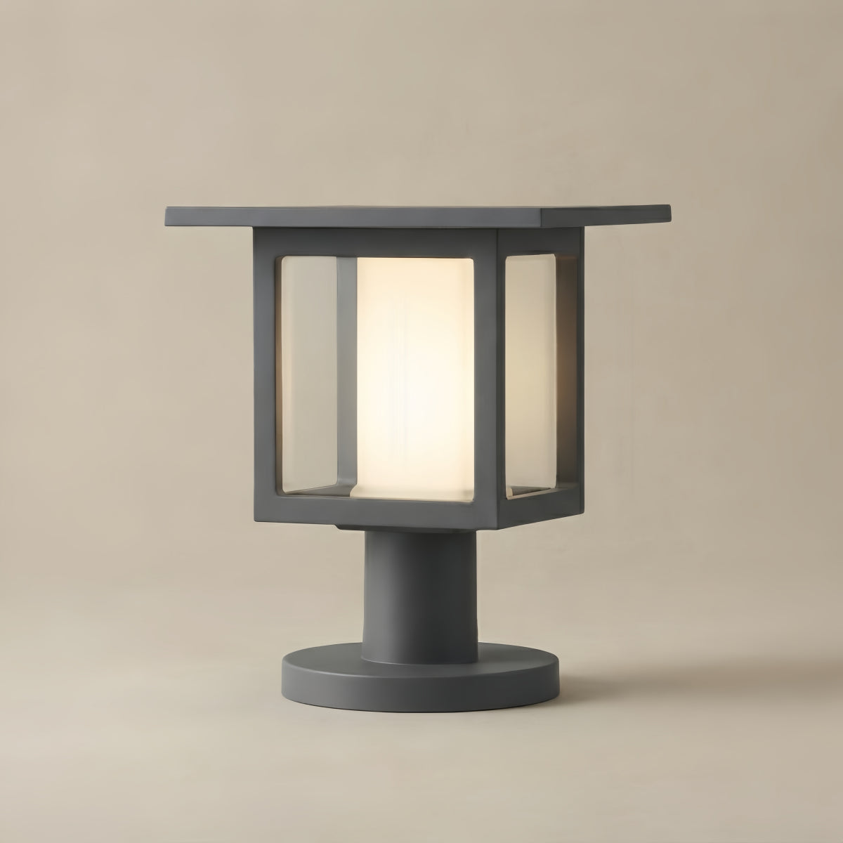 BT990Arcato Modern Solar Pathway Lights - Black Metal Lantern Design for Outdoor