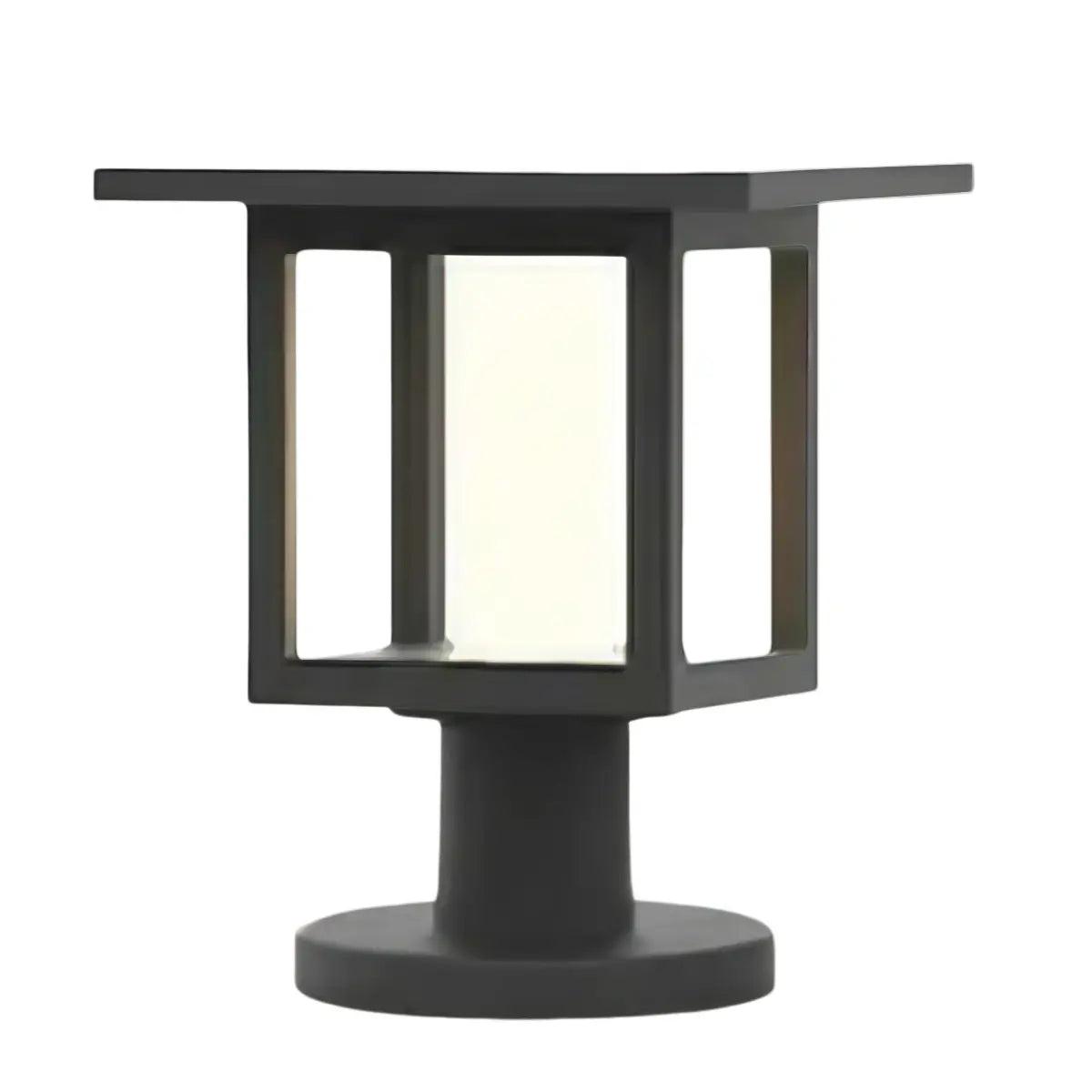 Modern Solar Pathway Lights - Black Metal Lantern Design