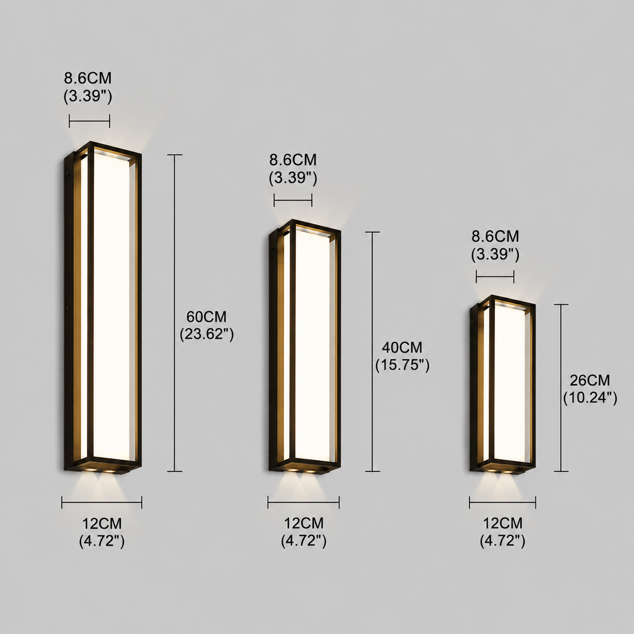Arcato Minimalist Outdoor Wall Sconce in Black Stainless Steel with Adjustable LED Lighting