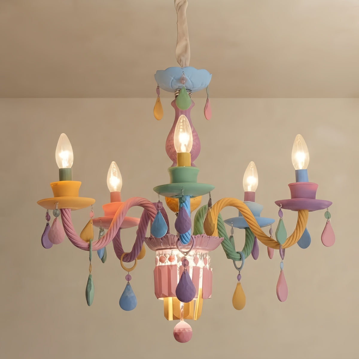 Eas011Vivara Morandi Chandelier - Metal Candle Art Deco Chandelier for Bedroom