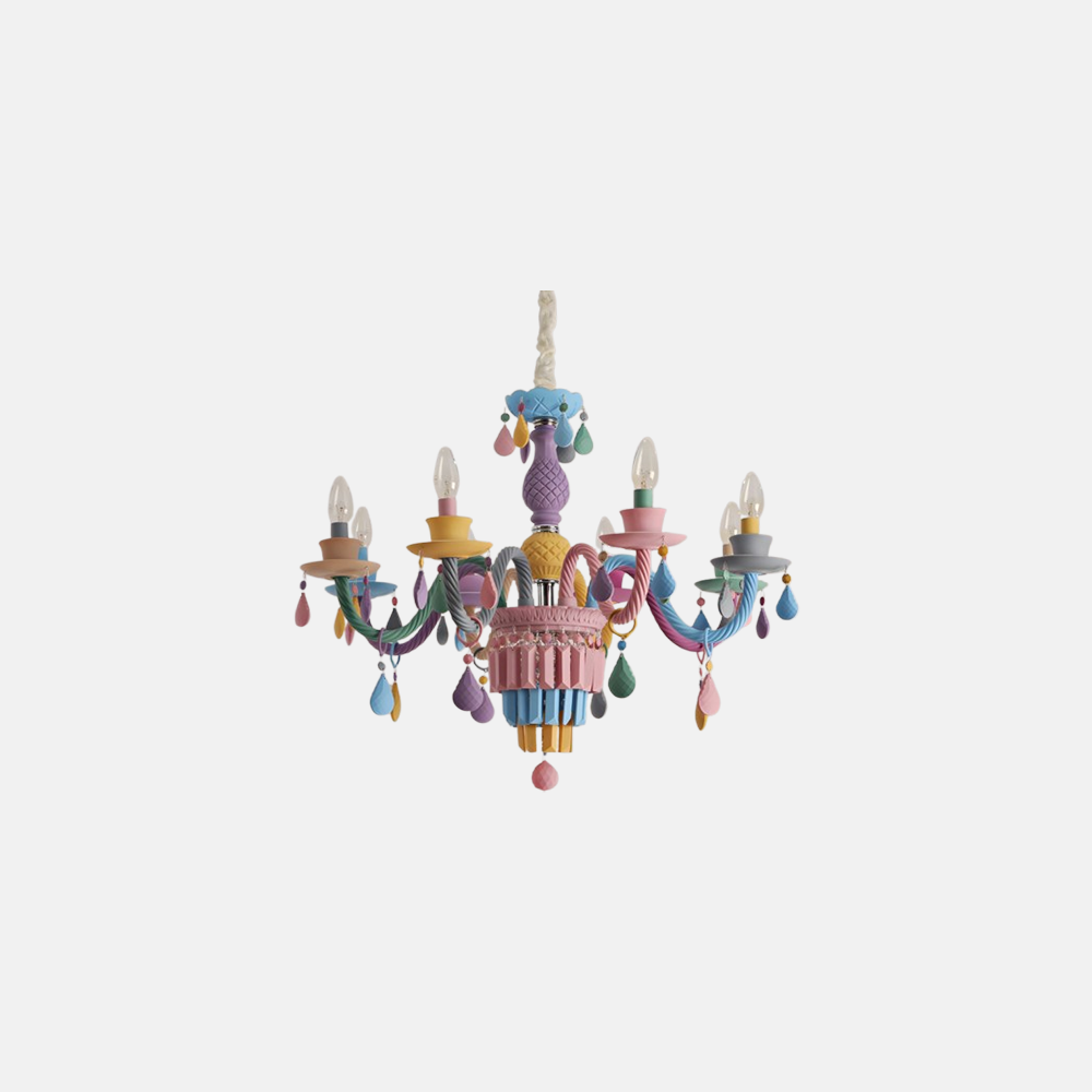 Eas011 Morandi Chandelier - Pastel Metal Candle