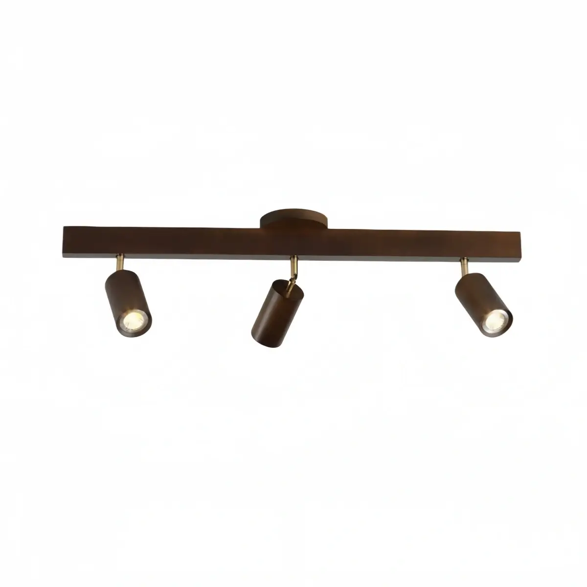 Zenno Modern Wood Track Lighting -- Adjustable Spotlights Walnut/Wood for Kitchen & Bar