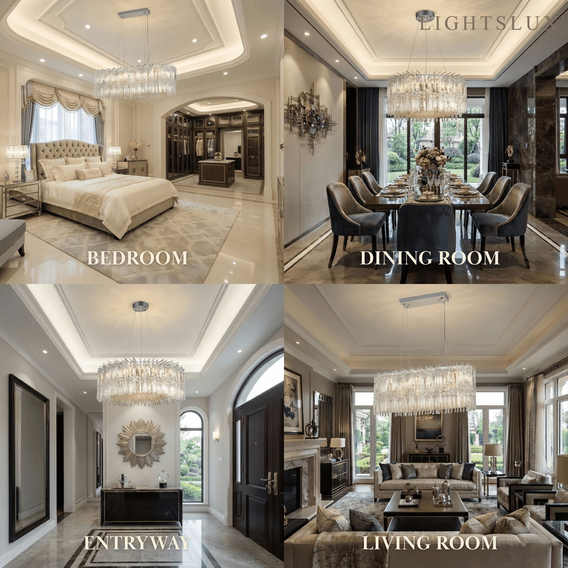 Excelis Luxury Crystal Chandelier --Clear for Study Room