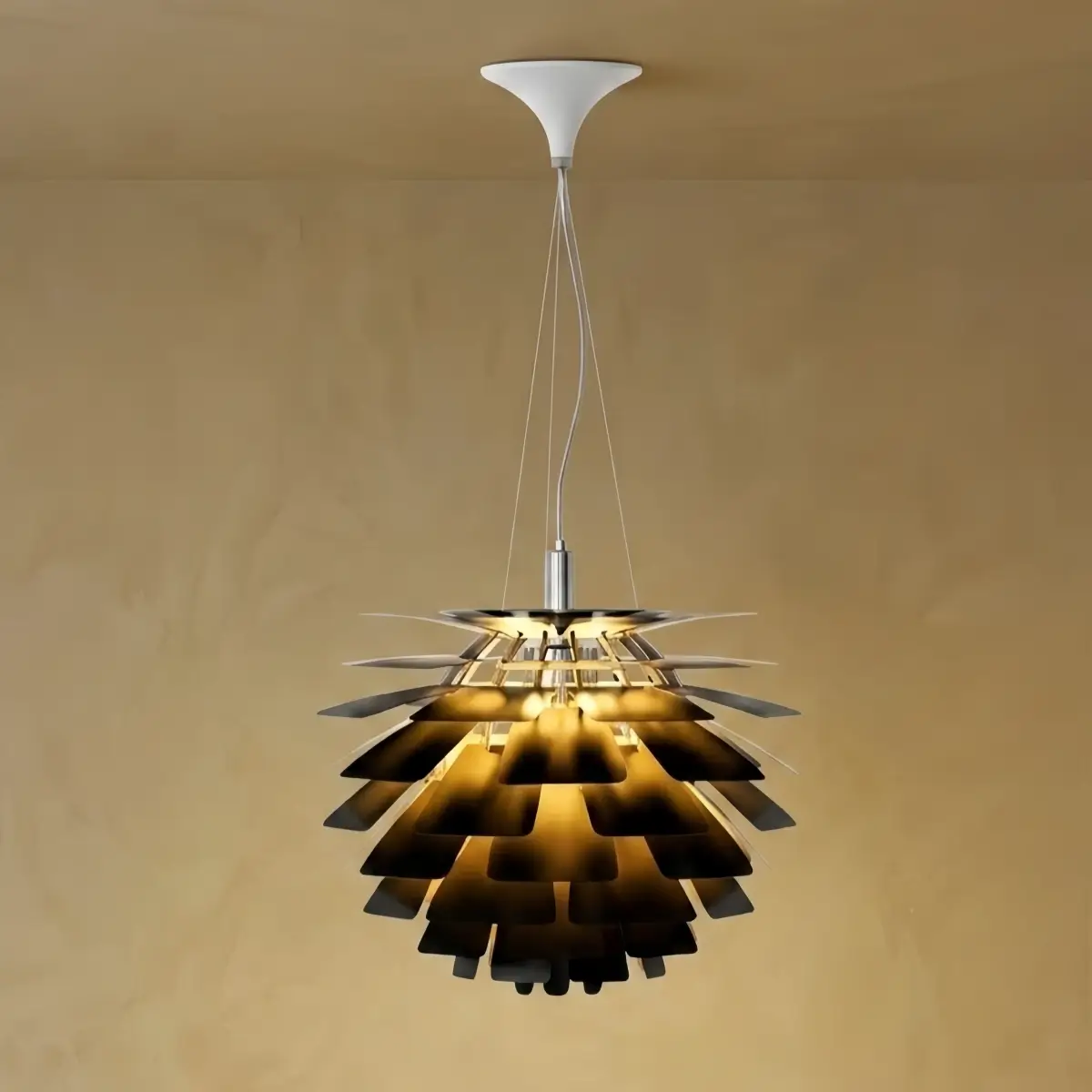 Vivara Nordic Aluminum Pendant Light — Pinecone Design Silver/White/Black