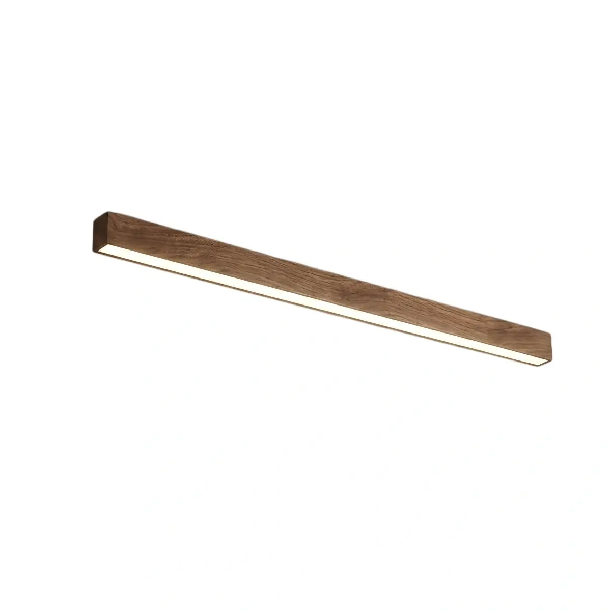Zenno Minimalist Linear Ceiling Light -- Iron & Acrylic Wood-Grain Natural Wood/Walnut for Hallway