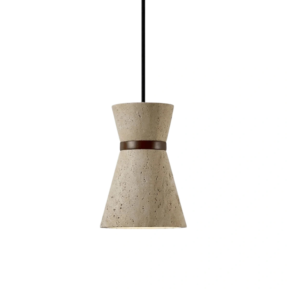 Strata Travertine Pendant Light -- Beige Natural Stone for Dining Room