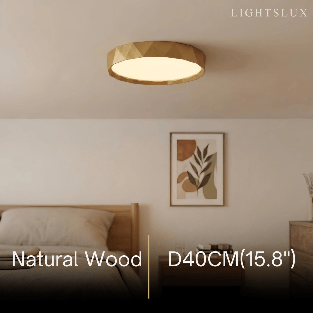 Arcato Vintage Wood‑Grain Ceiling Light - Iron & Acrylic for Living Room