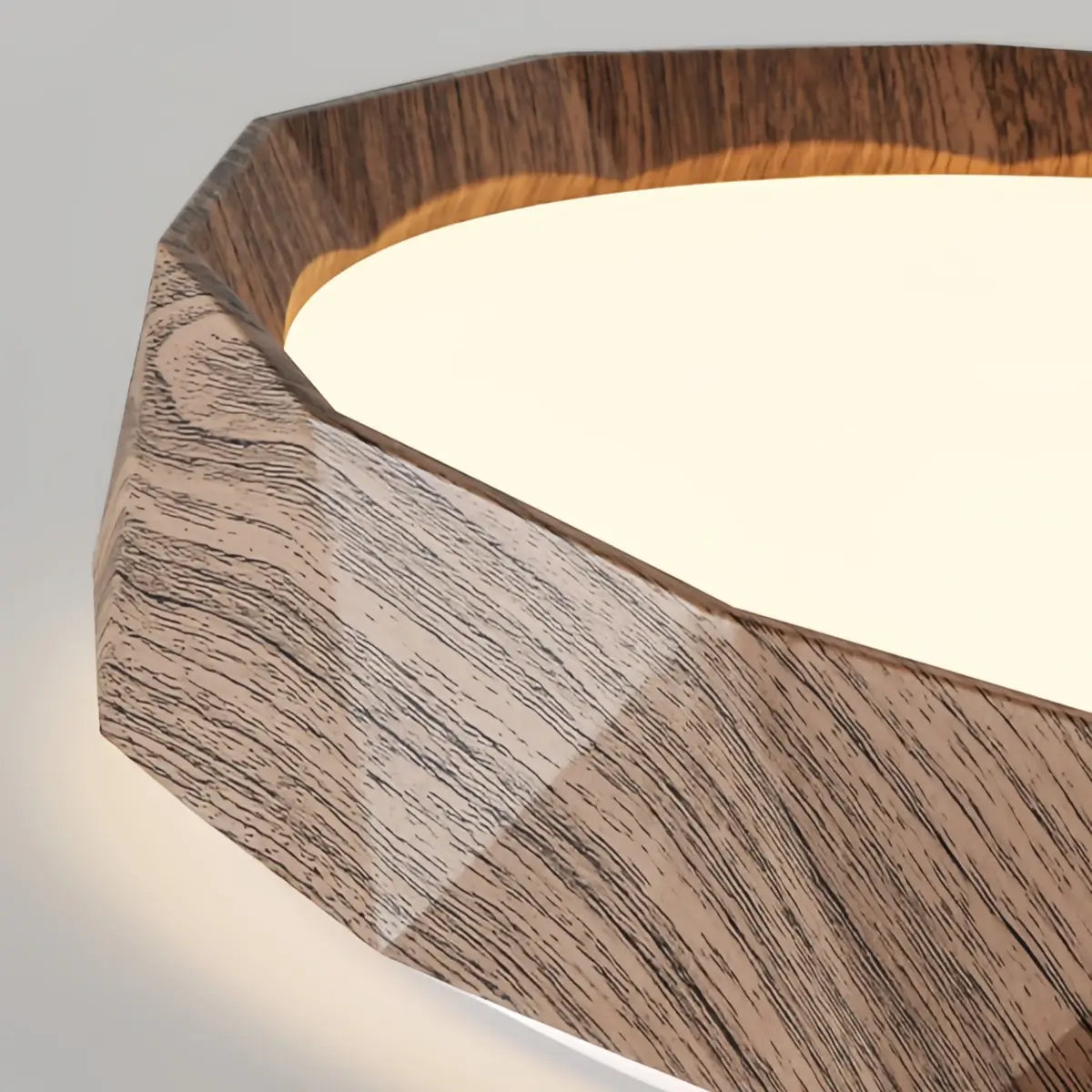Arcato Vintage Wood‑Grain Ceiling Light - Iron & Acrylic for Living Room
