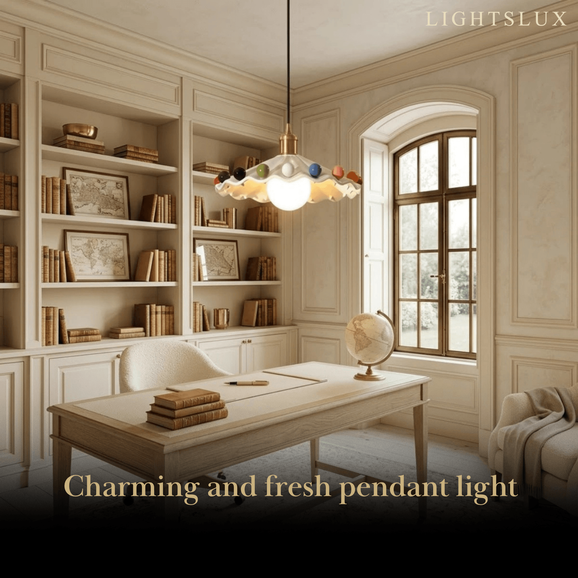 Art Deco Pendant Light--Multicolor/Black-White for Living Room