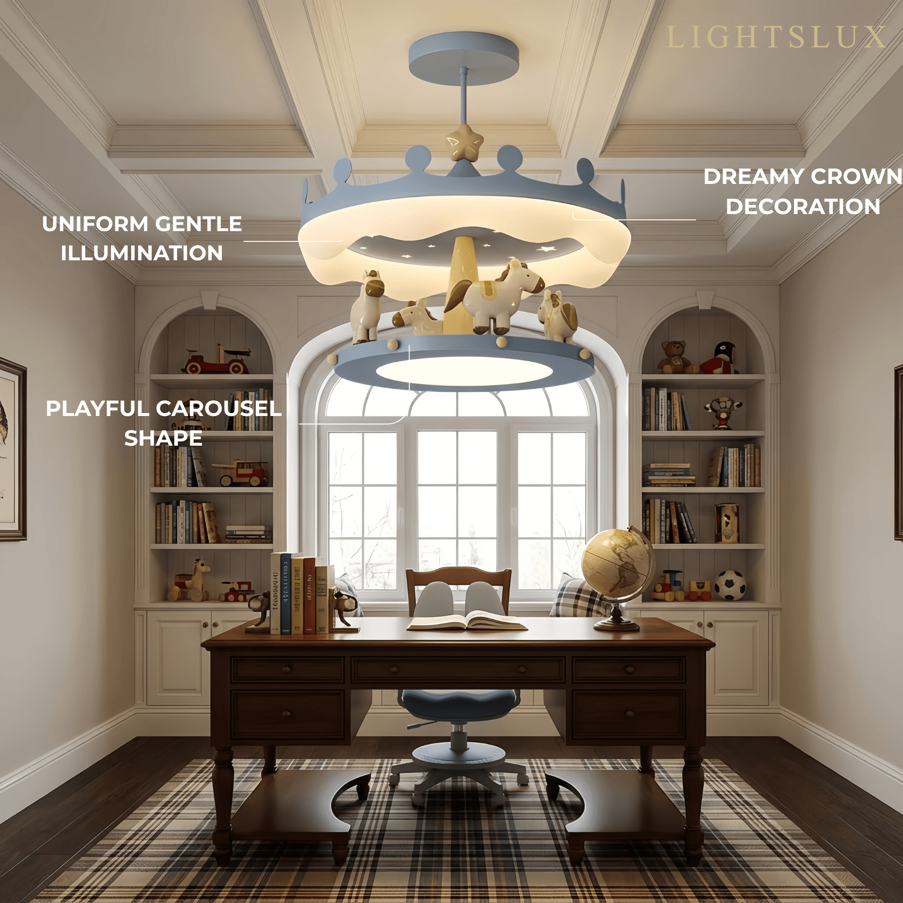Vivara Cartoon Pendant Lamp -- Iron & PE Full-Spectrum LED for Study Room