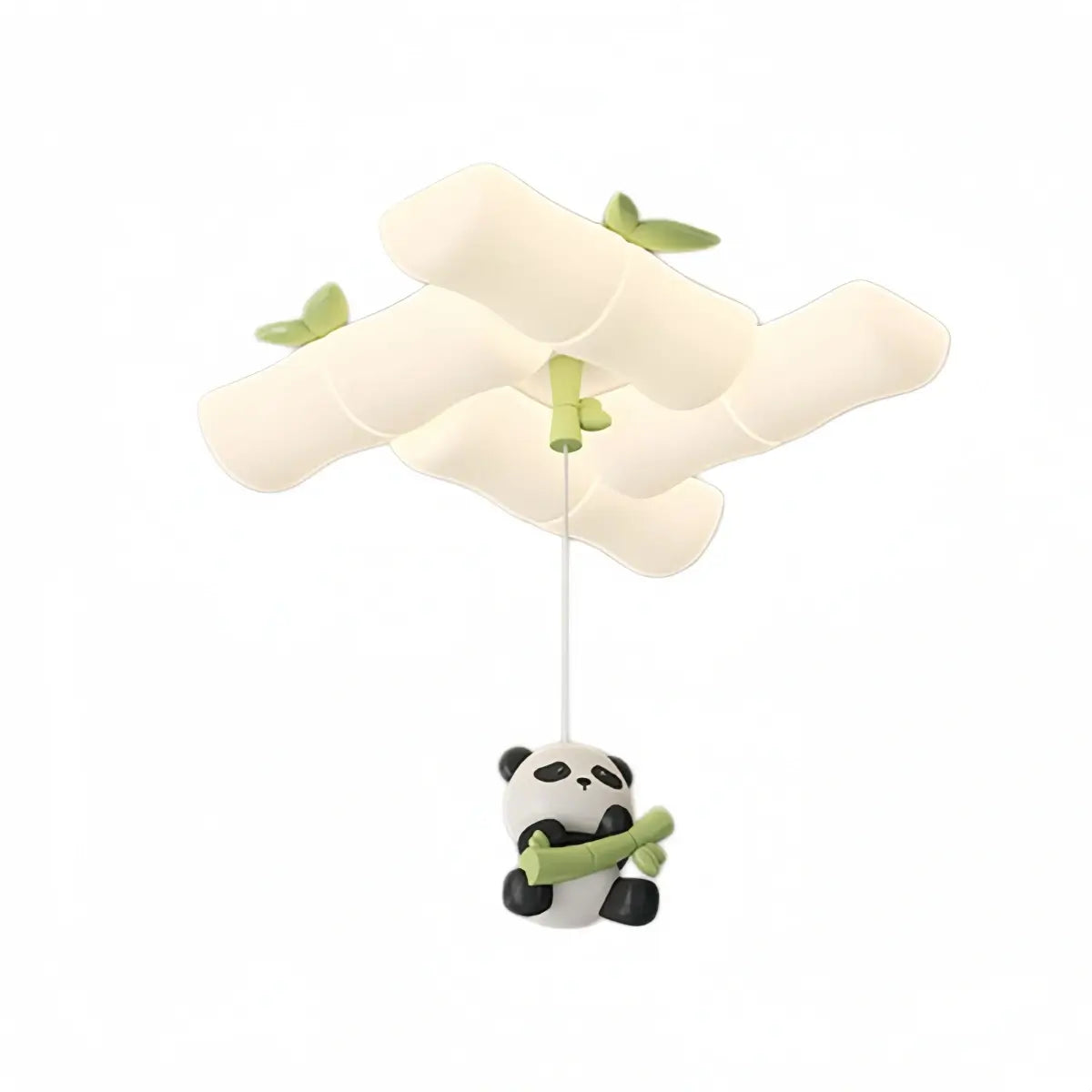 Vivara Art Deco Bamboo-Inspired Ceiling Light -- White Panda Iron & PE for Children's Room