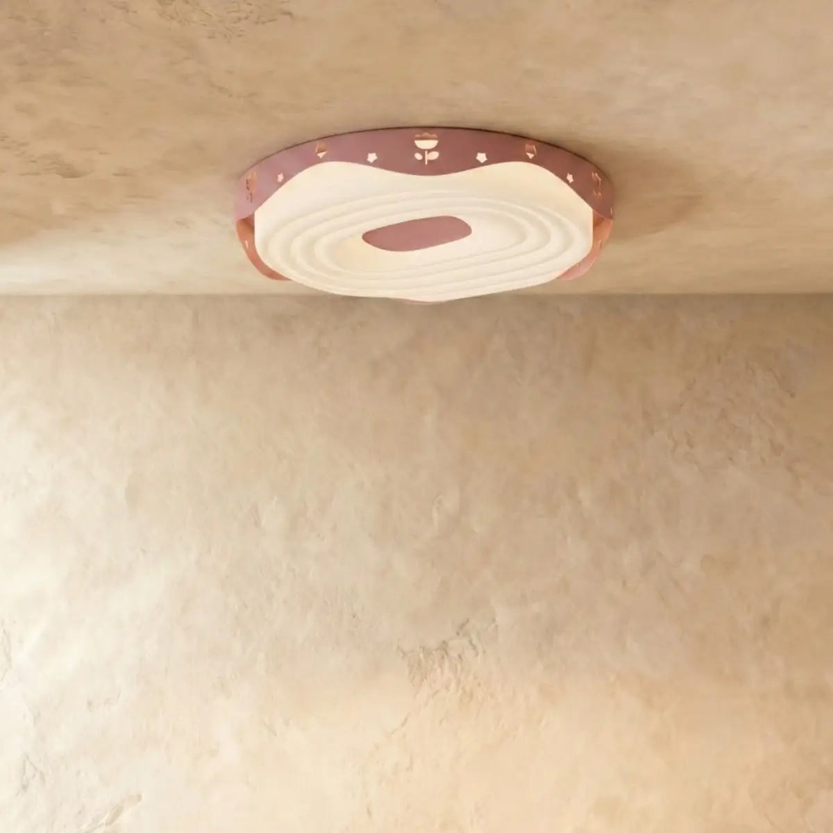 Morandia Pink Modern Round Ceiling Light -- Iron & PE Flush Mount