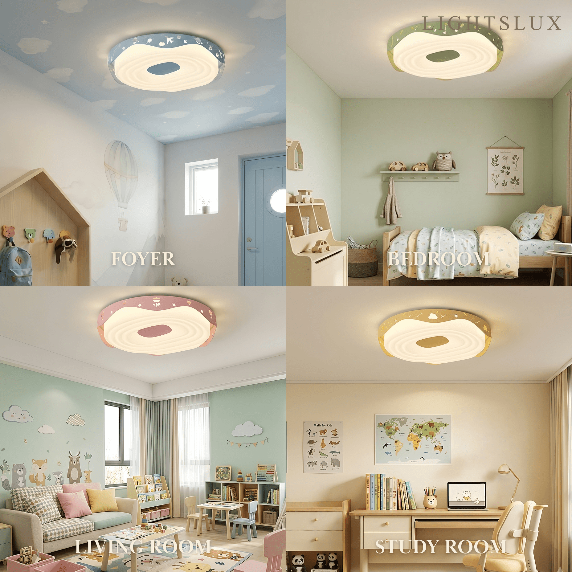 Morandia Modern Round Ceiling Light -- Iron & PE Flush Mount for Indoor