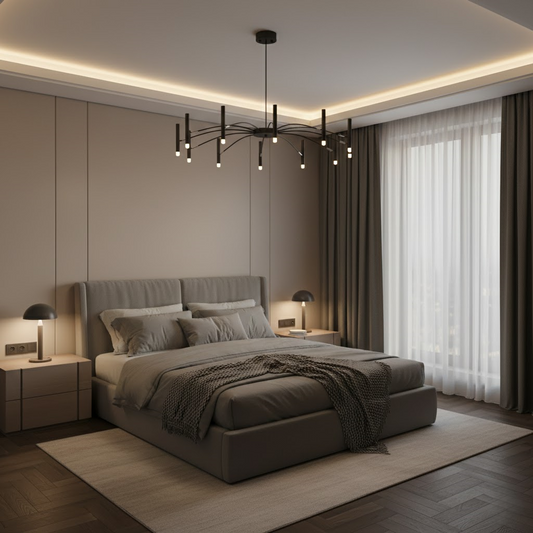 Contemporary Candle Chandelier with Adjustable