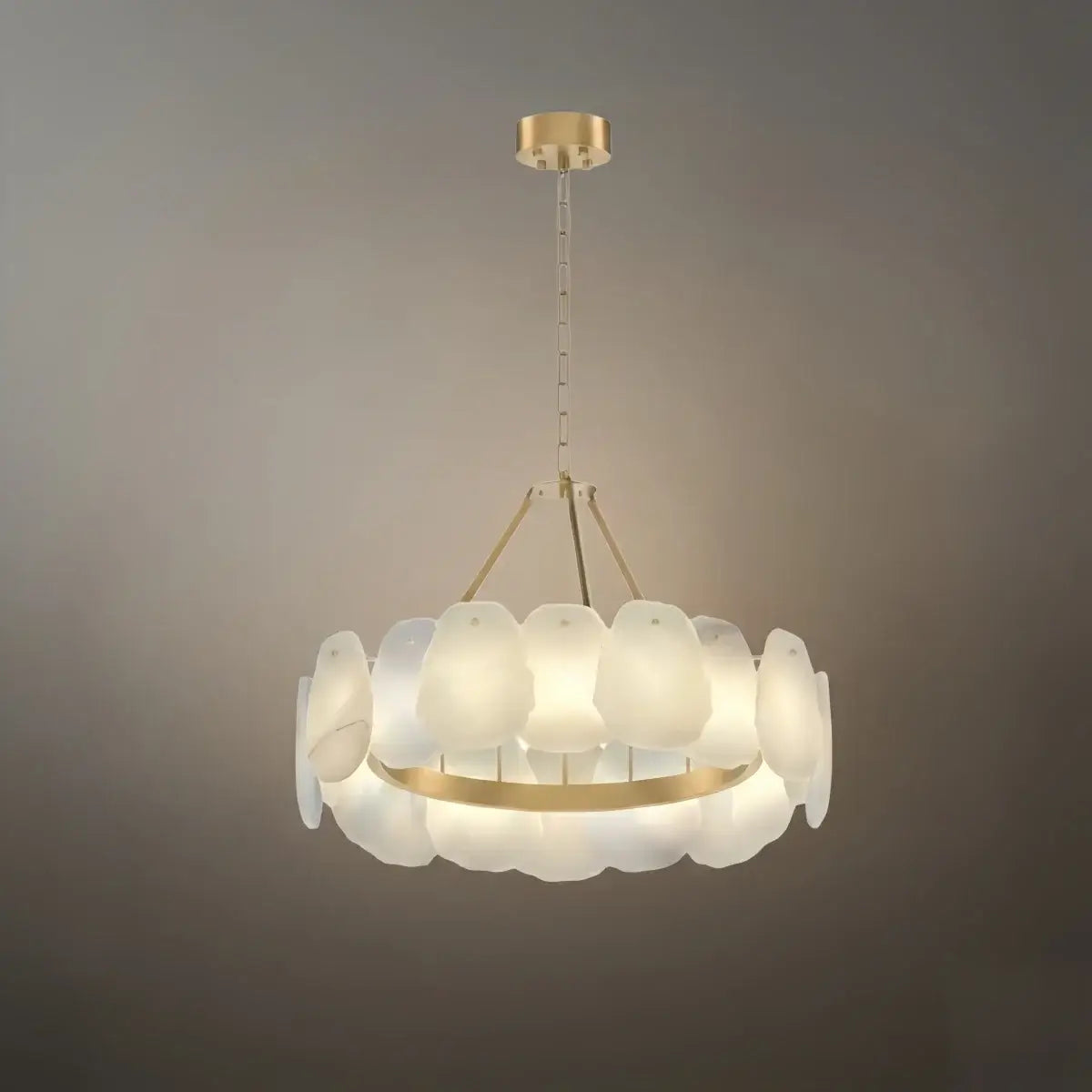 Luxury Sculptural Brushed Gold Chandelier for Dining Room
