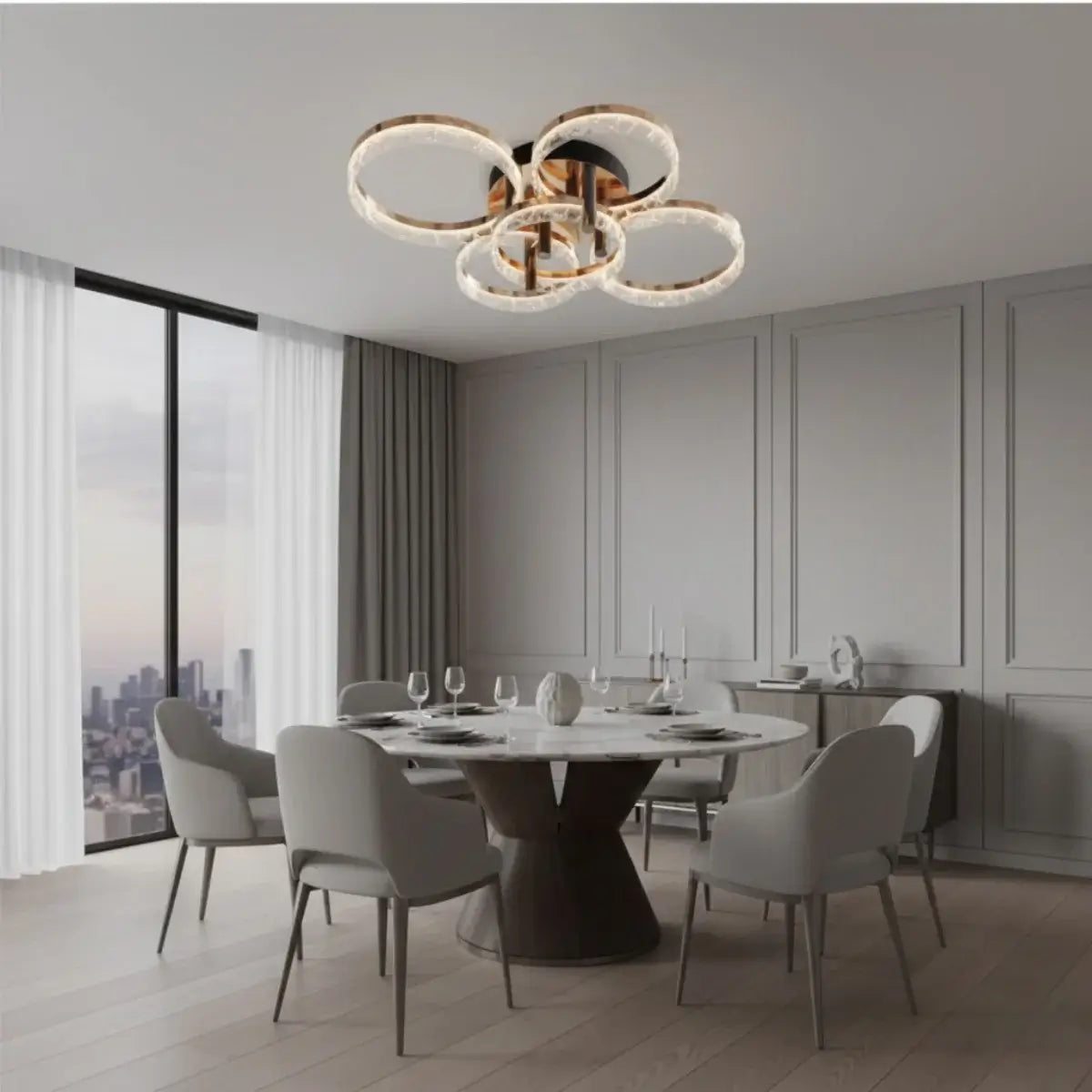 Modern Surface Mount Ceiling Light – Dimmable LED Light for Bedroom/Living Room