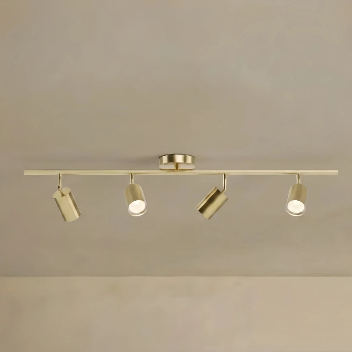 Arcato Minimalist Linear Track Light – Brushed Gold/Matte Black for Living/Study Room