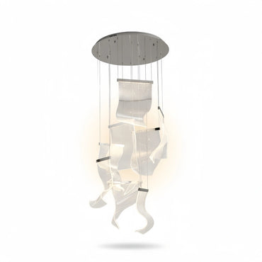 Excelis Royal Leaf-Layered Chandelier – Acrylic in Metallic Gold or Black Ash Dimmable