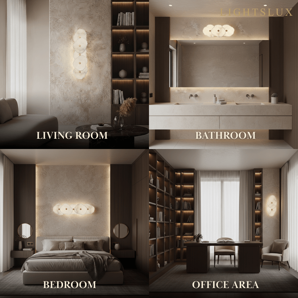 Excelis Royal Alabaster Petal Wall Sconce for Living Room