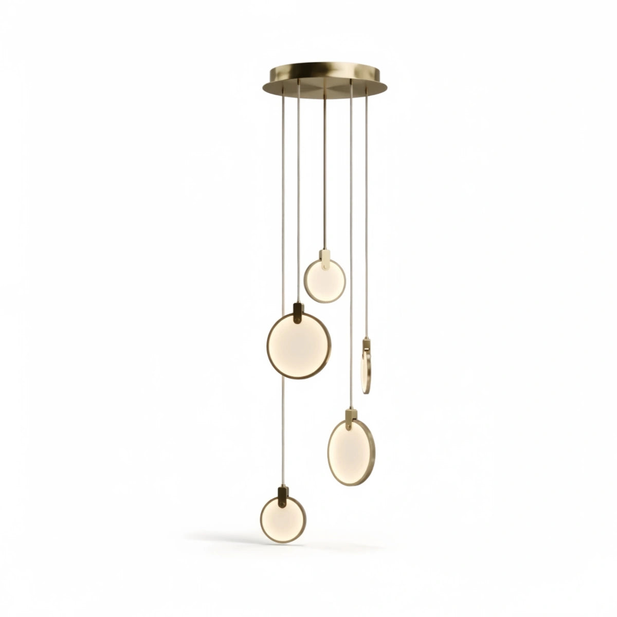 Excelis Modern Marble Orb Staircase Chandelier – Suspended Spheres on Stainless Steel Staircase