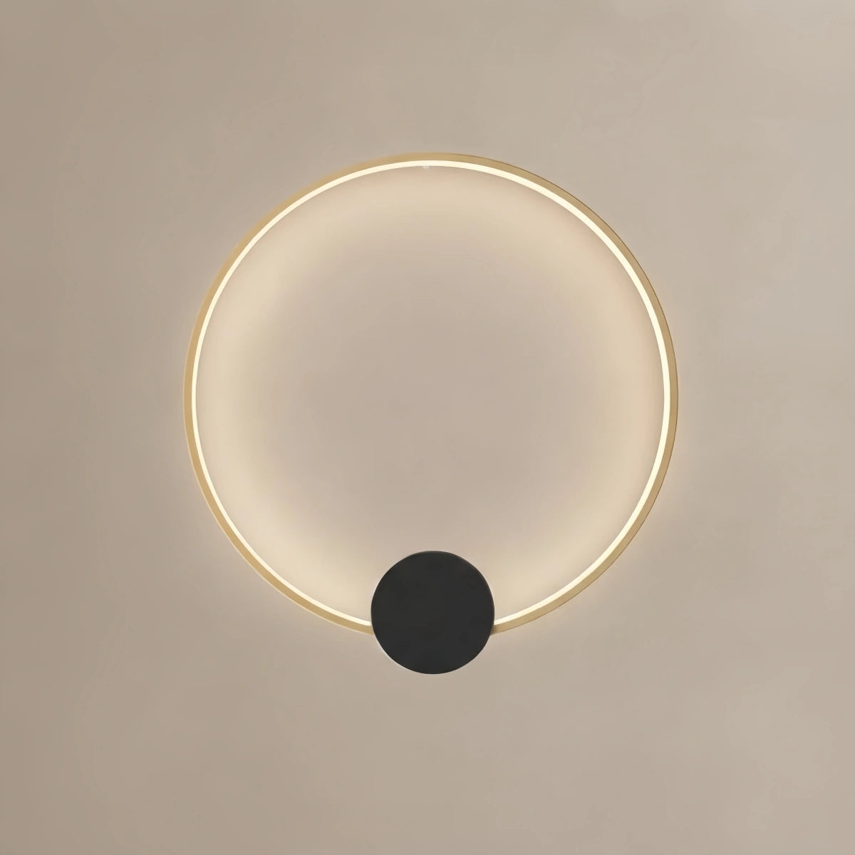 Minimalist Sun Copper Wall Light – Matte Black Adjustable Brightness for Bedroom